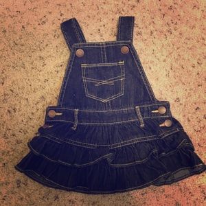Ruffled baby overall skirt